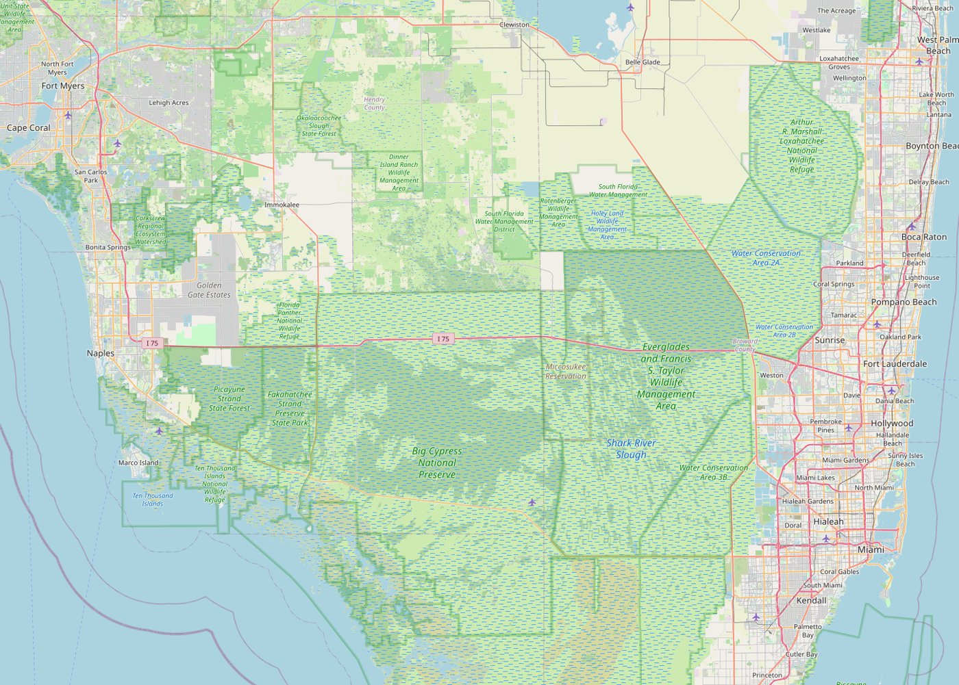 Map of South Florida showing Change Rover deployment locations